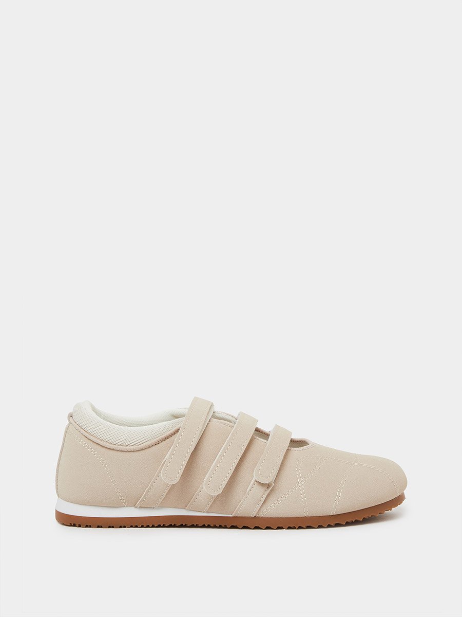 Beige Velcro Retro Sneakers