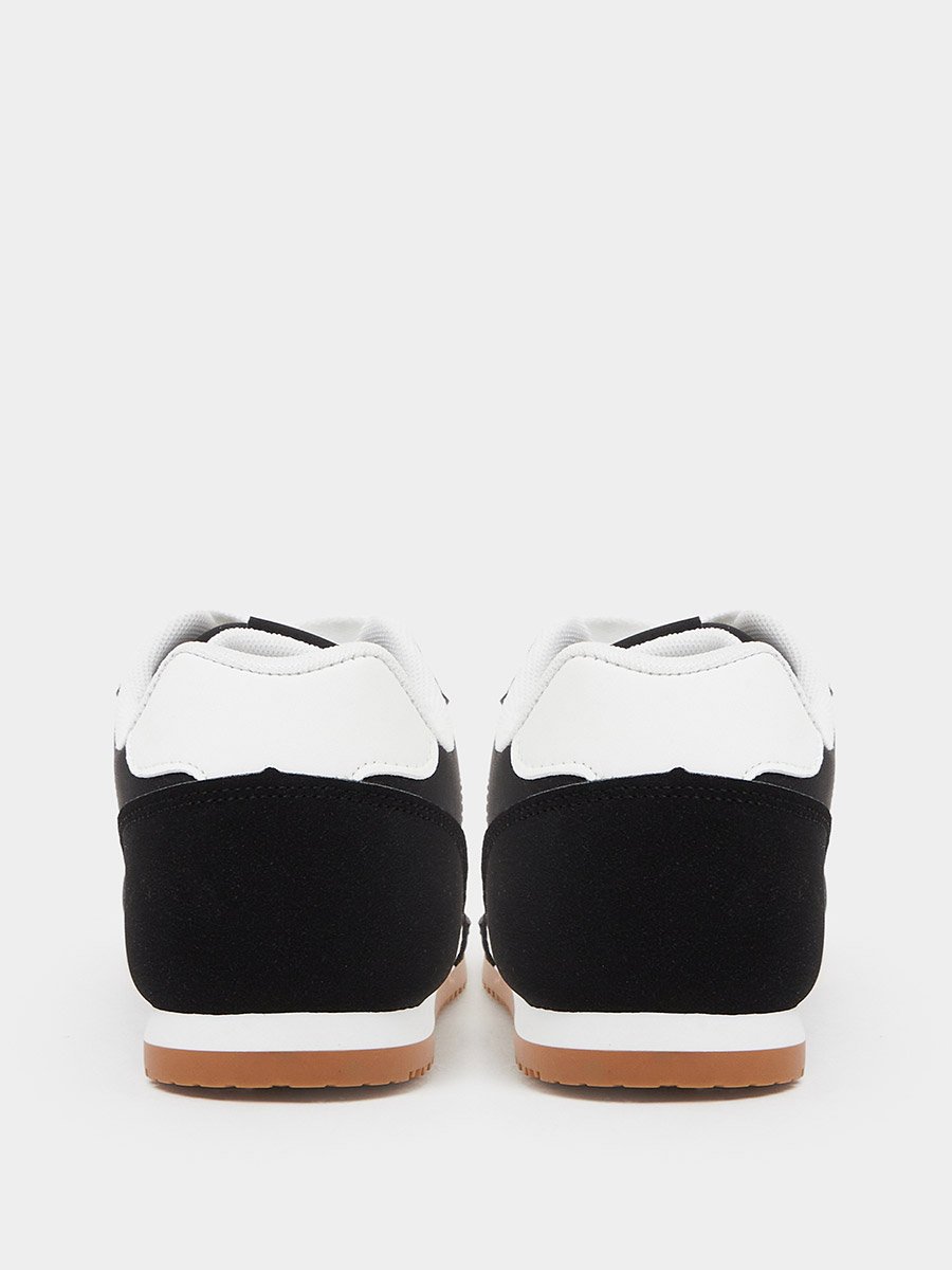 Black Retro Lace-Up Sneakers