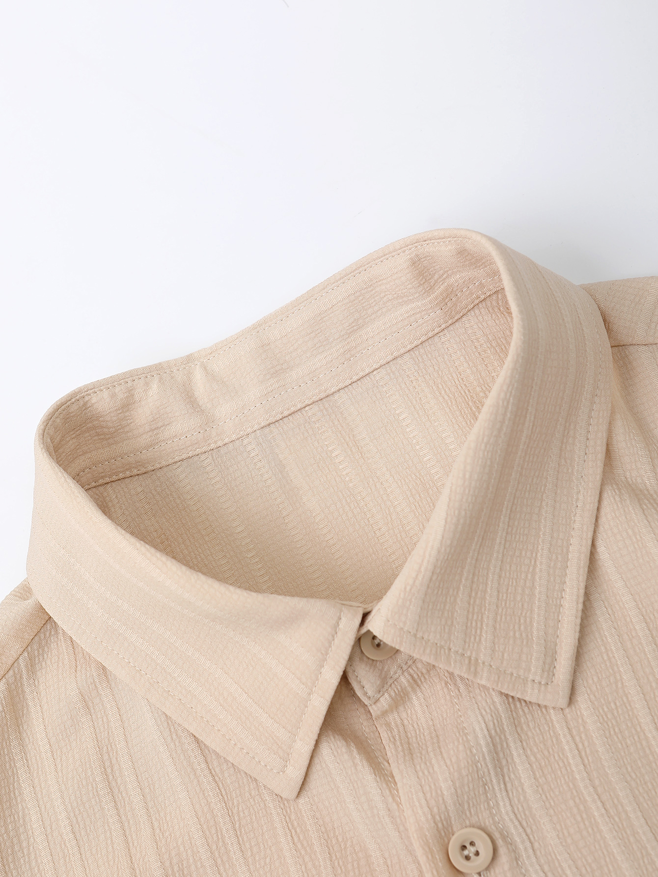 Men Plus Size Textured Casual Shirt and Shorts Co-ord Set