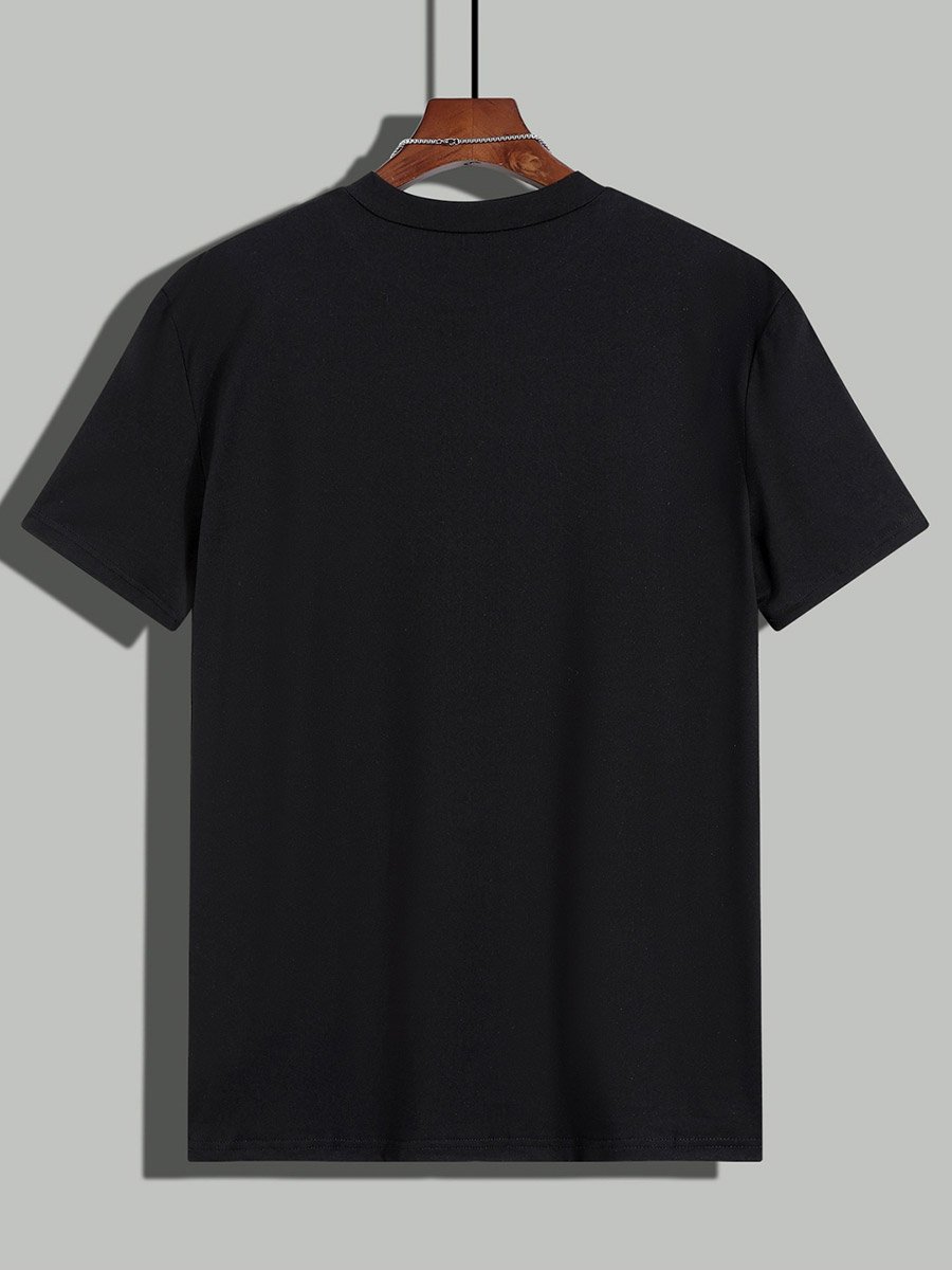 Solid Round Neck T-Shirt and Checked Pyjama Set