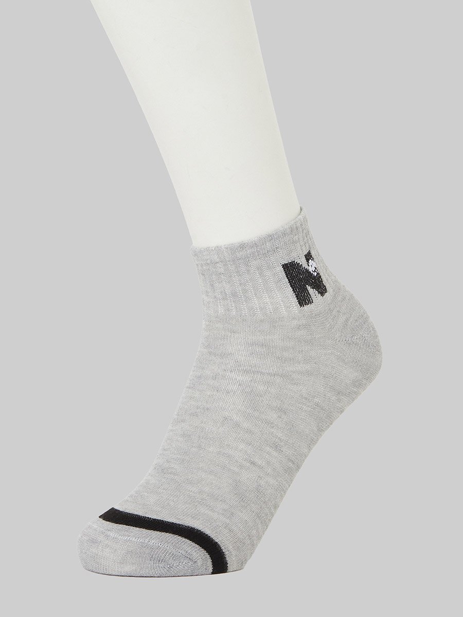 Pack of 5- Striped Detail Ribbed Cuff Ankle Socks