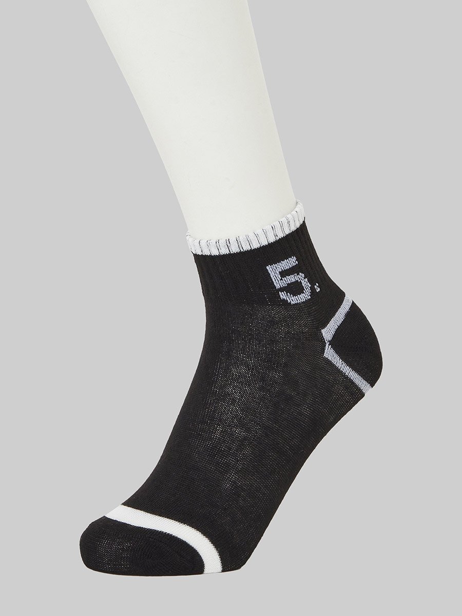 Pack of 5- Striped Detail Ribbed Cuff Ankle Socks