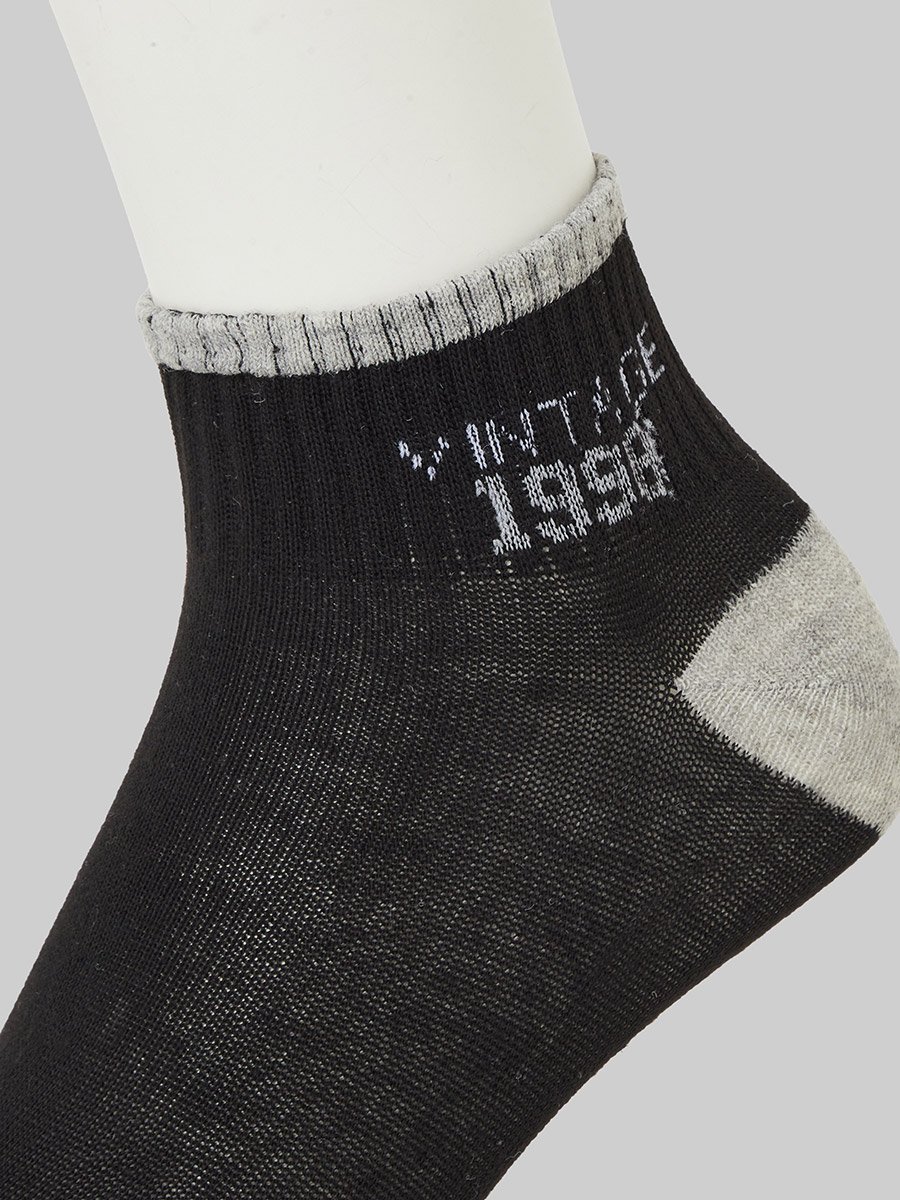 Pack of 5- Striped Detail Ribbed Cuff Ankle Socks