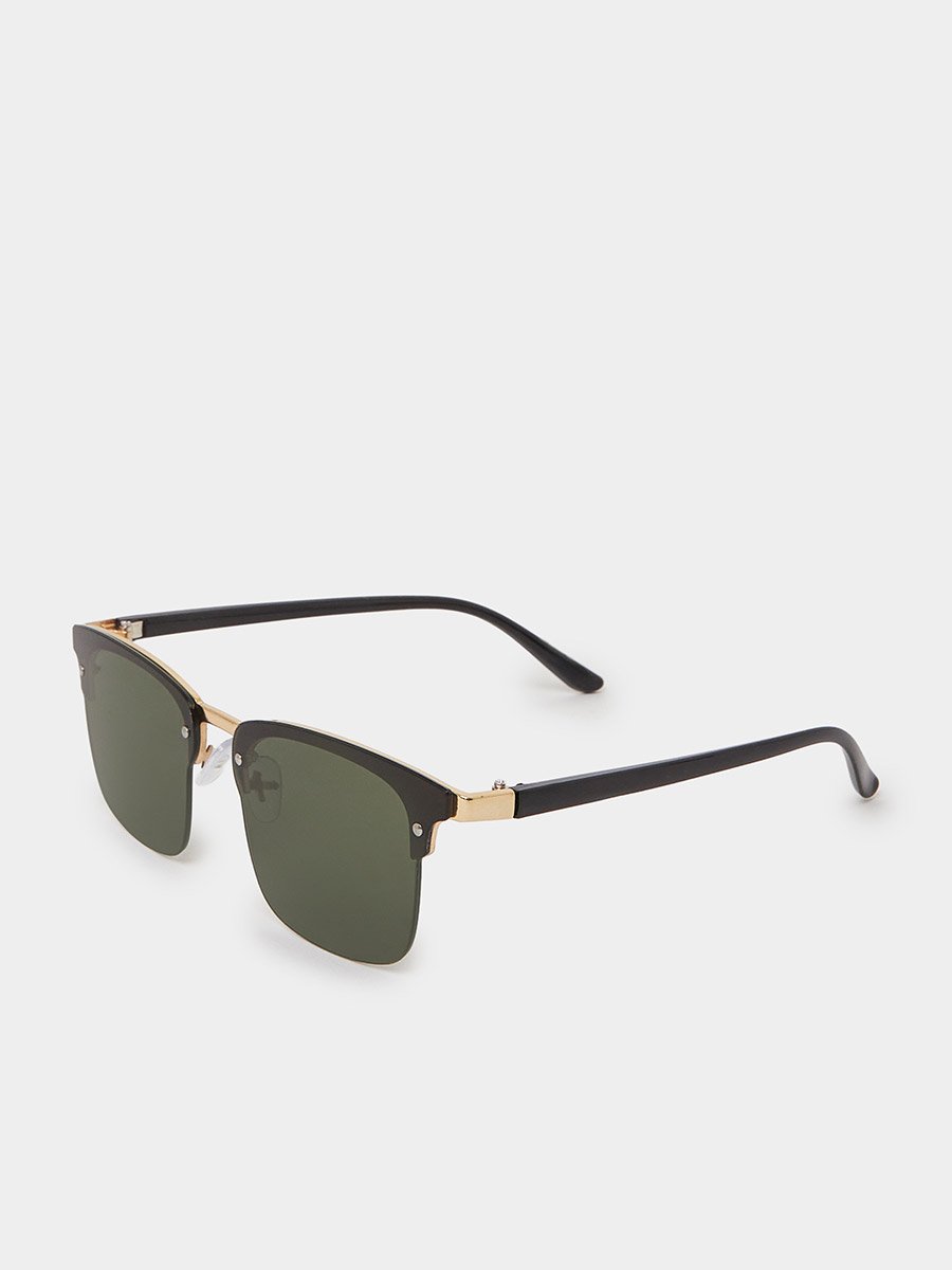 Square Frame Sunglasses with Nose Pads