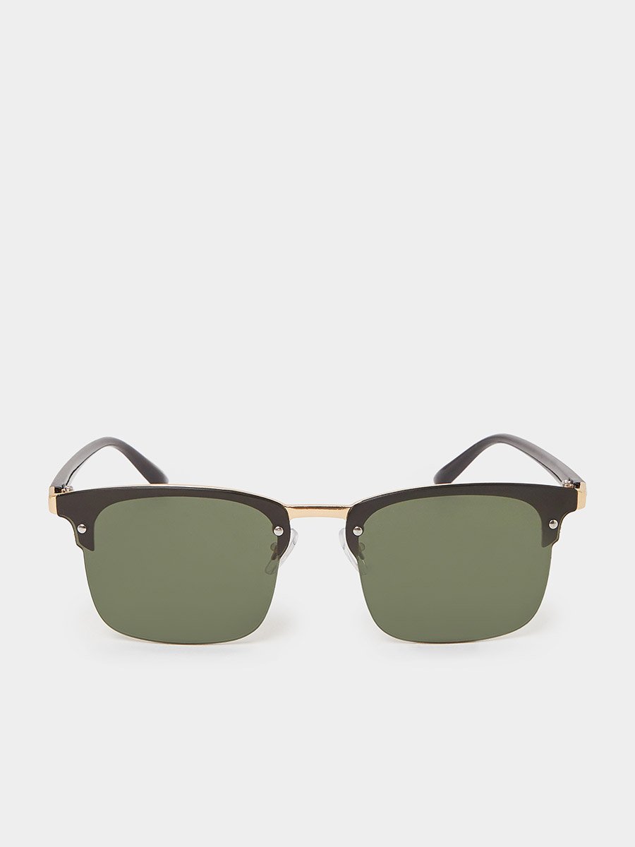 Square Frame Sunglasses with Nose Pads