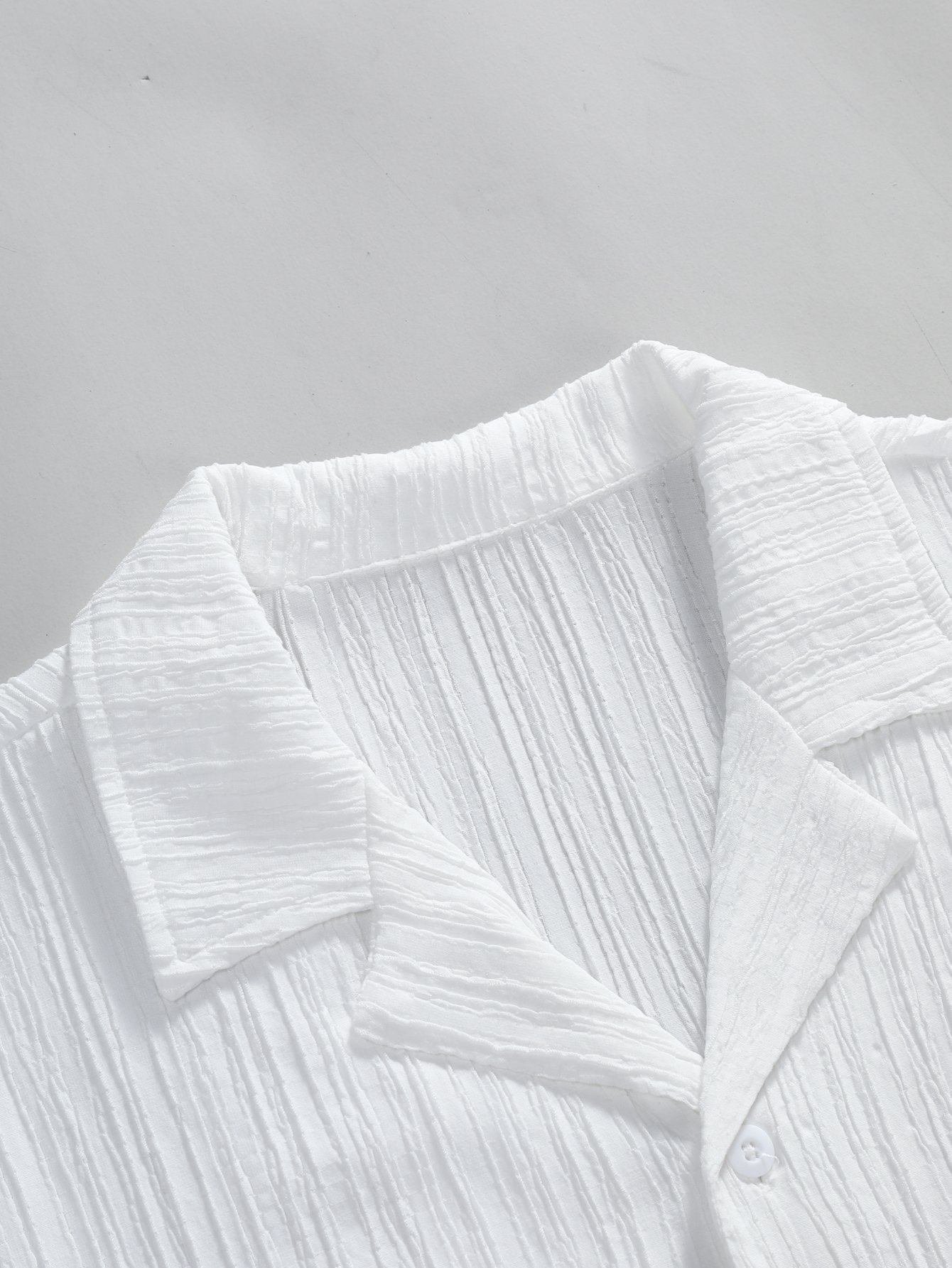 Men Plus Size Textured Shirt and Shorts Co-ord Set
