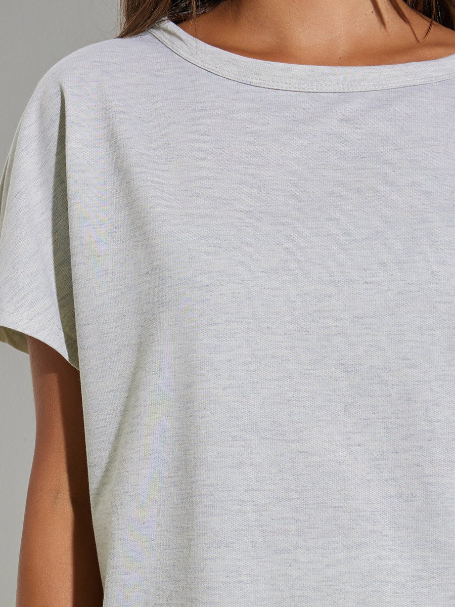 Grey Solid Oversize Top and Wide Leg Joggers Co-Ors