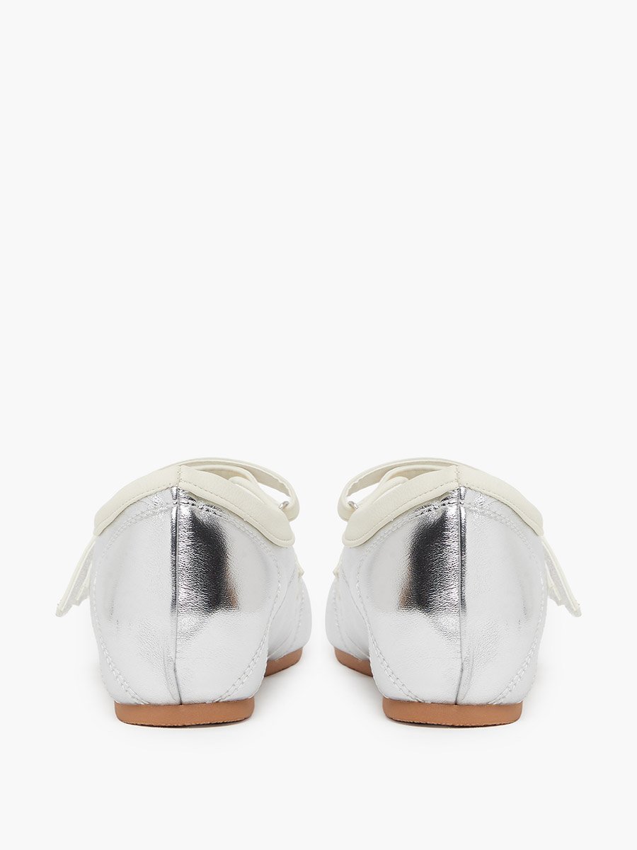 Metallic Look Sneakers with Hook and Loop