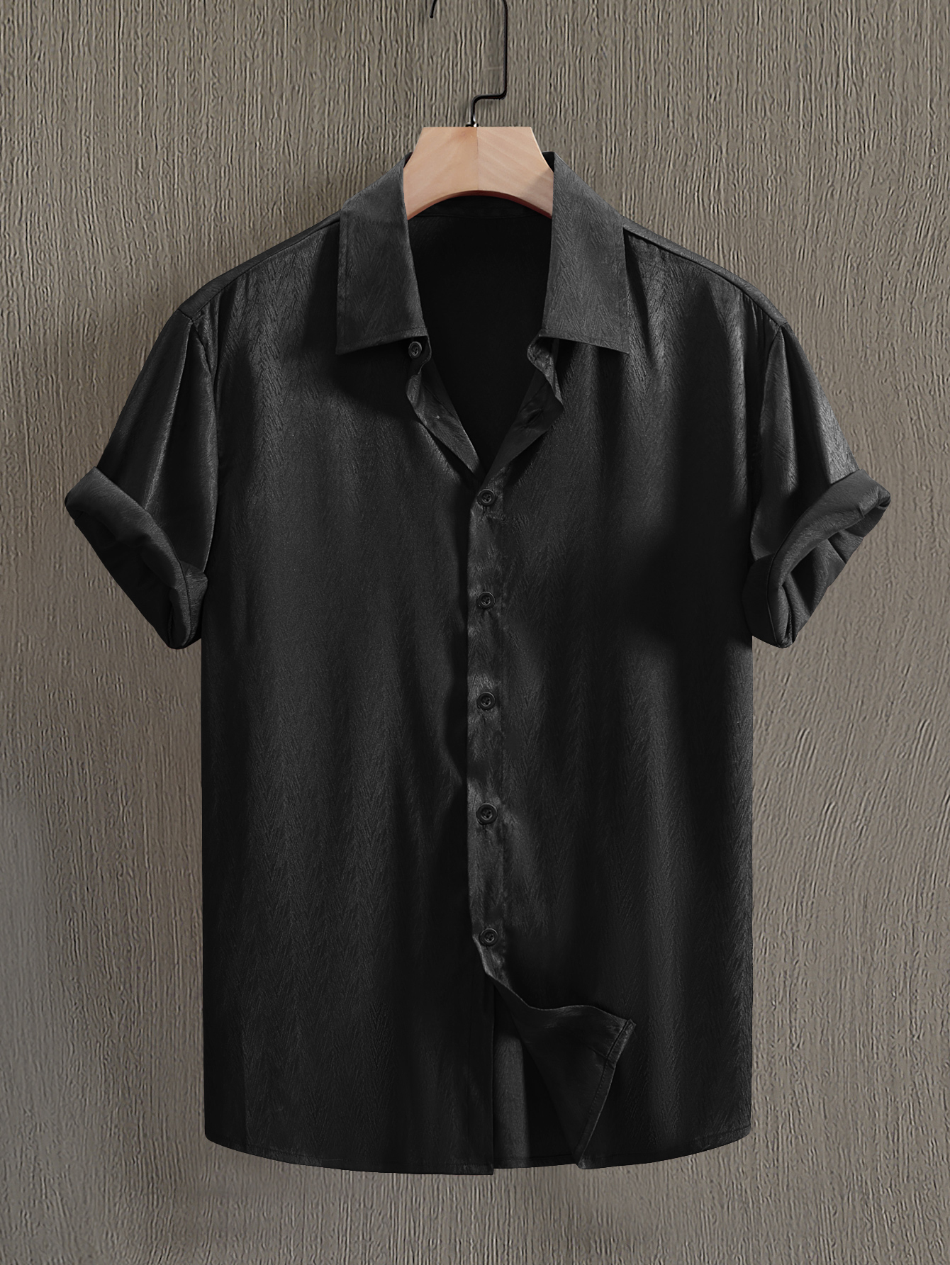 Men Plus Size Solid Casual Shirt