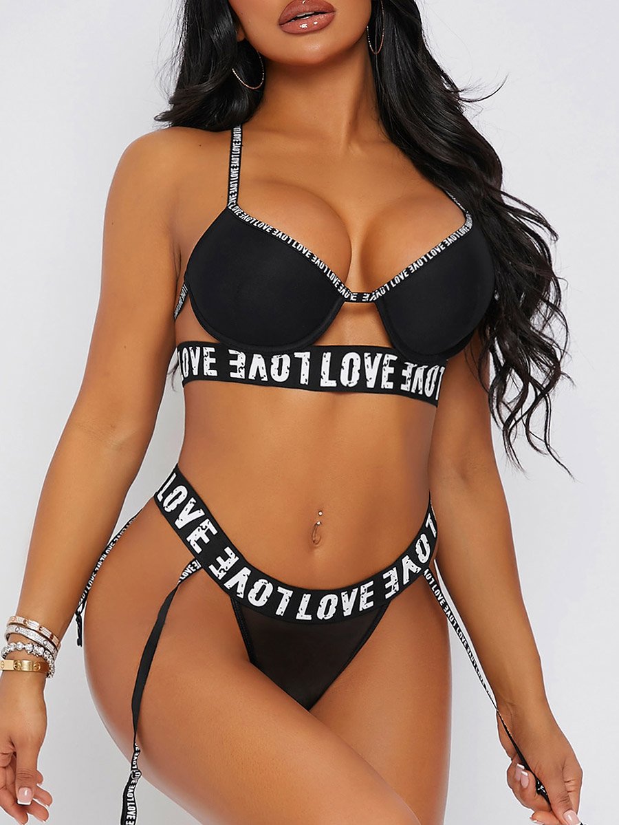 Wired Printed Bra and Brief Set