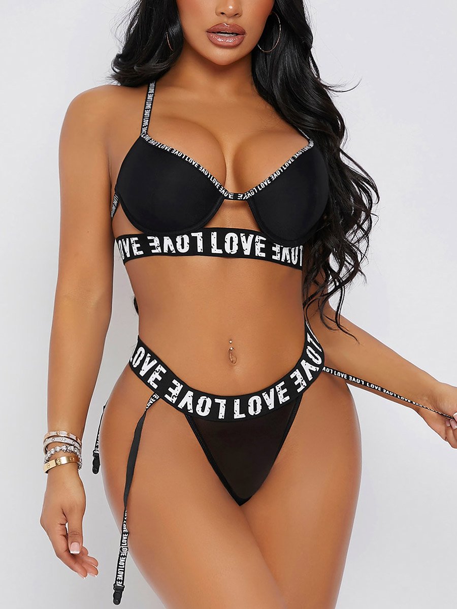 Wired Printed Bra and Brief Set