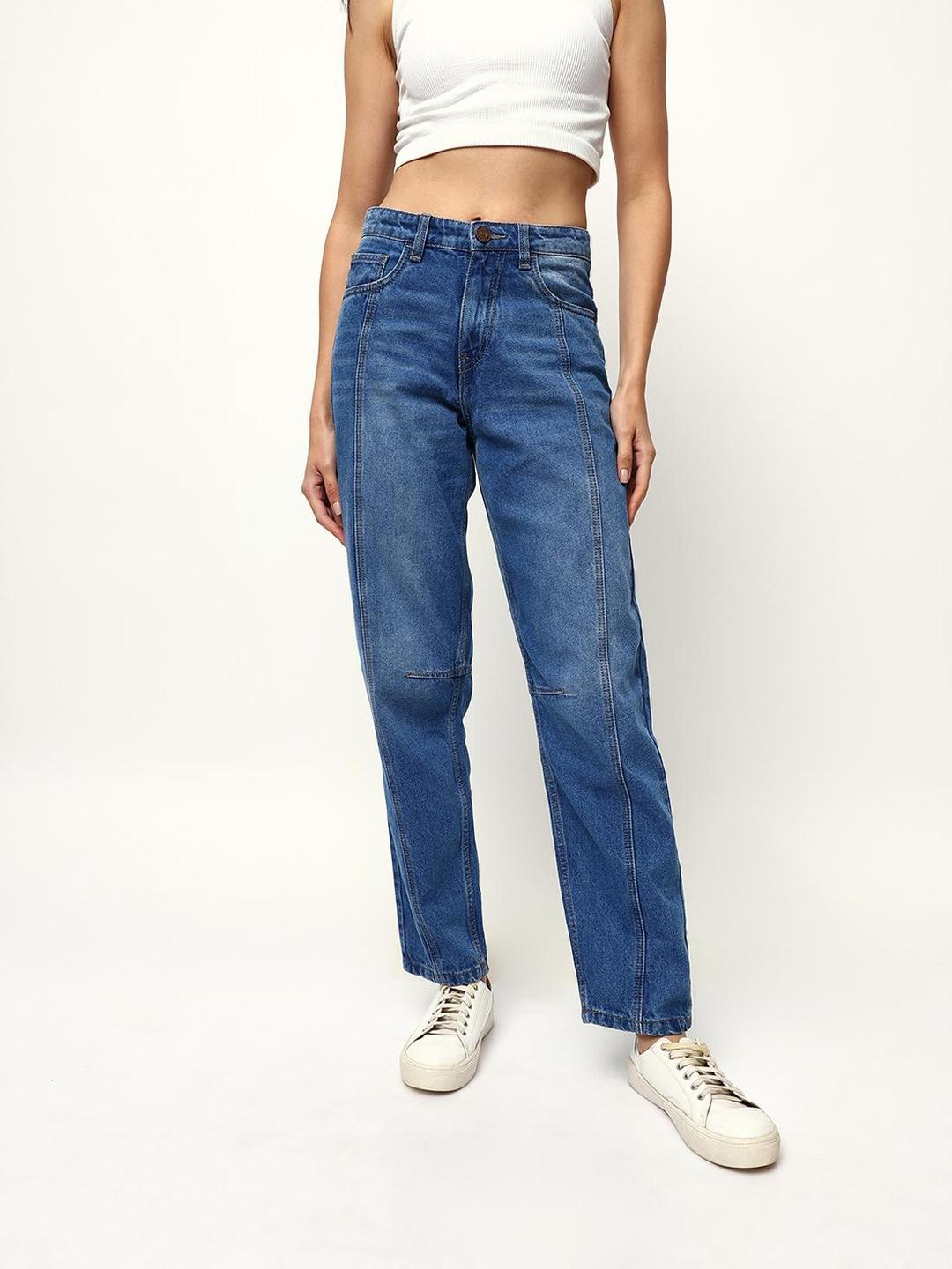 100% Cotton Textured Full Slouchy Fit Jeans