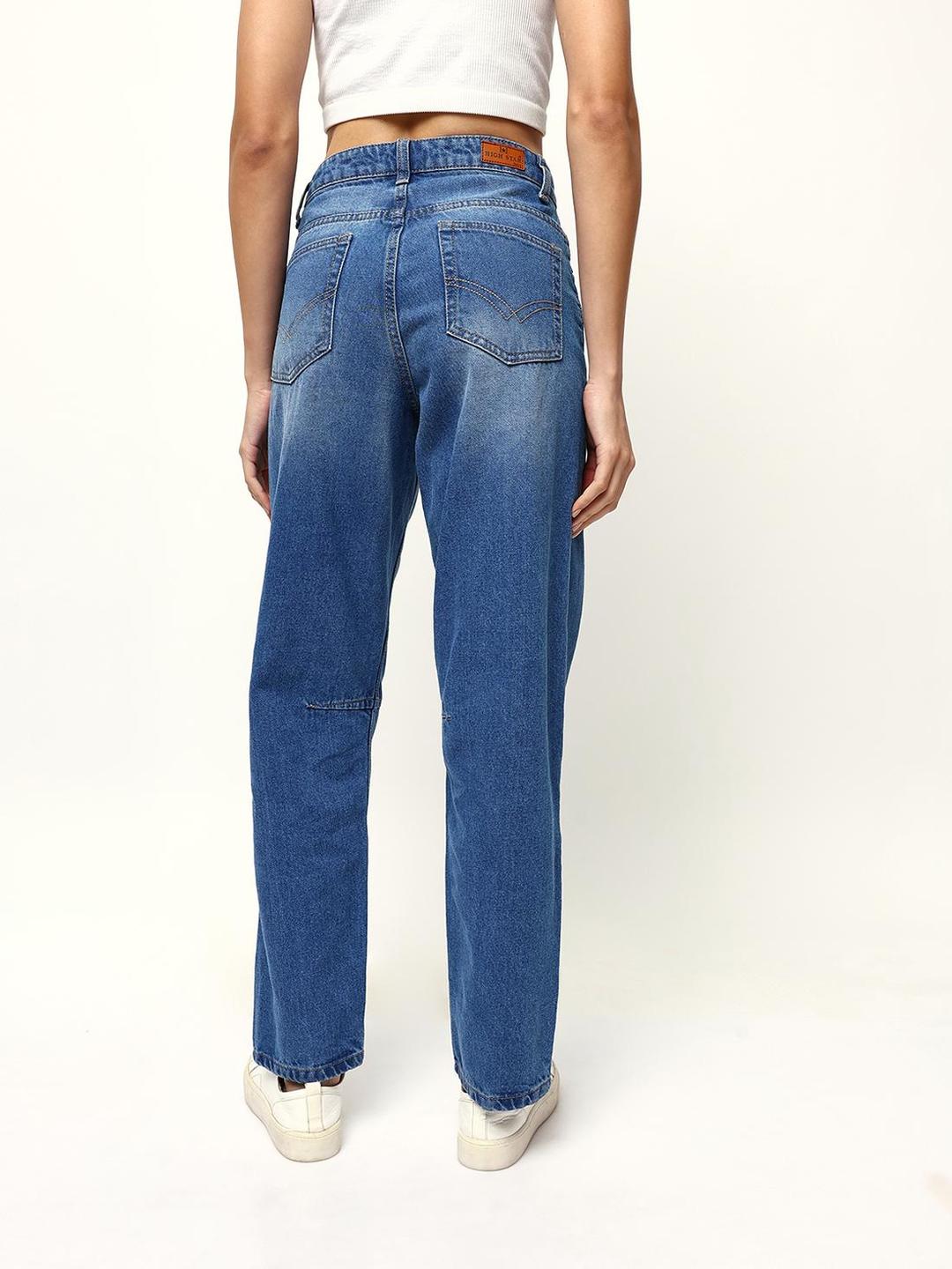 100% Cotton Textured Full Slouchy Fit Jeans