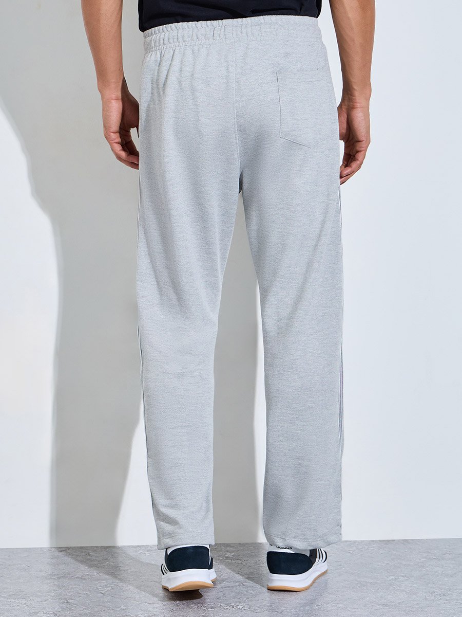 Grey Side Striped Pocket Details Oversized Jogger