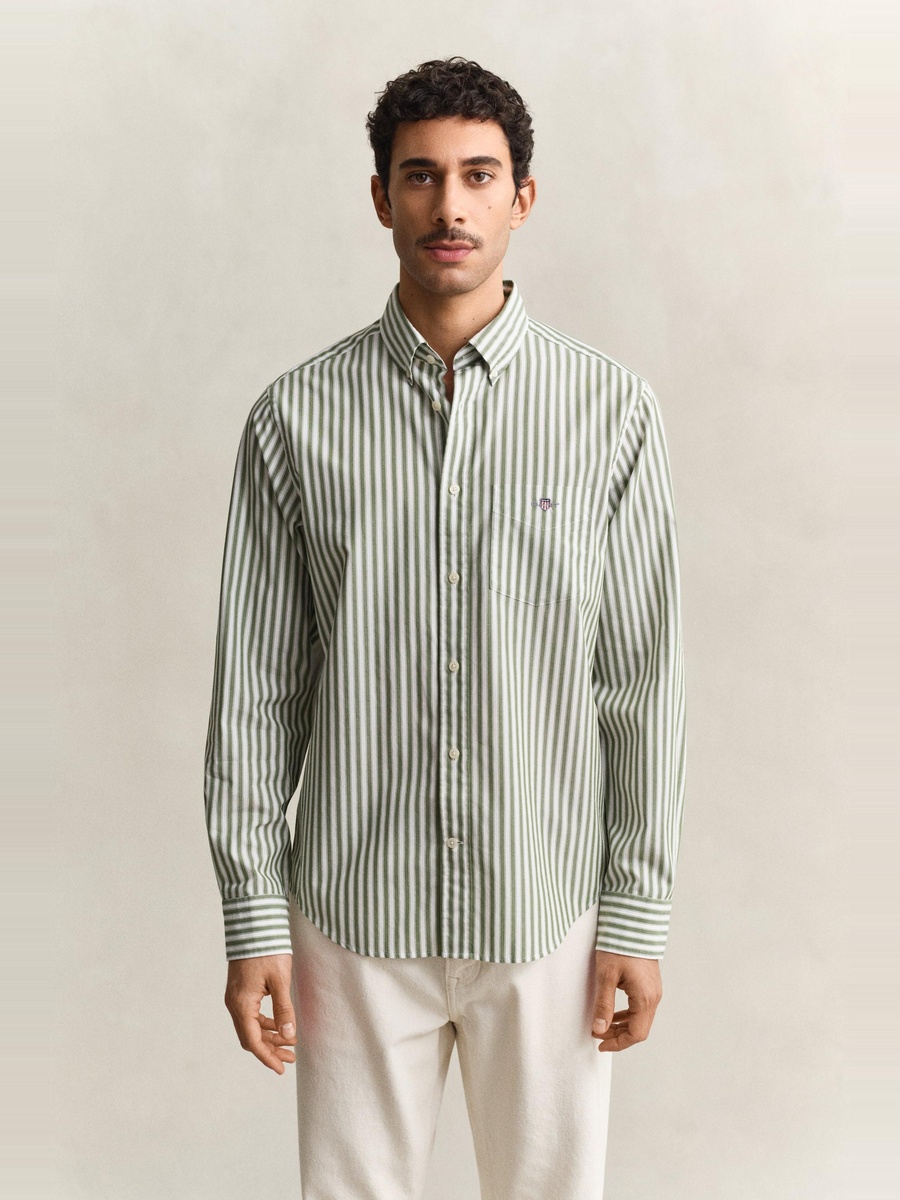 Men Regular Classic Poplin Stripe Shirt