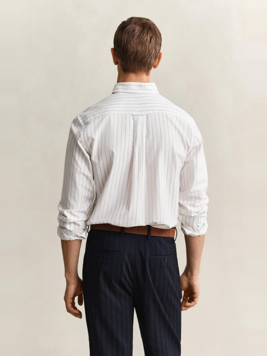 Men Regular Classic Oxford Stripe Shirt