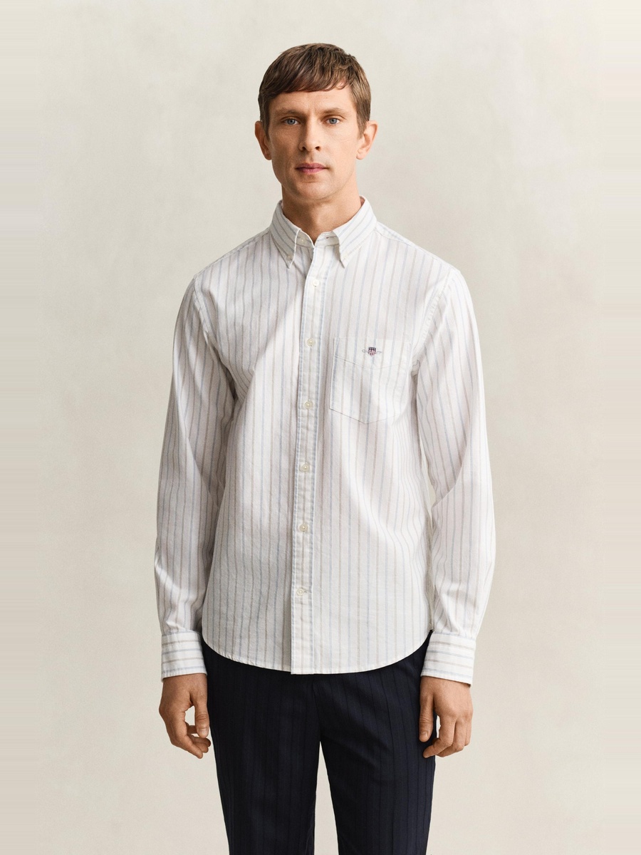 Men Regular Classic Oxford Stripe Shirt