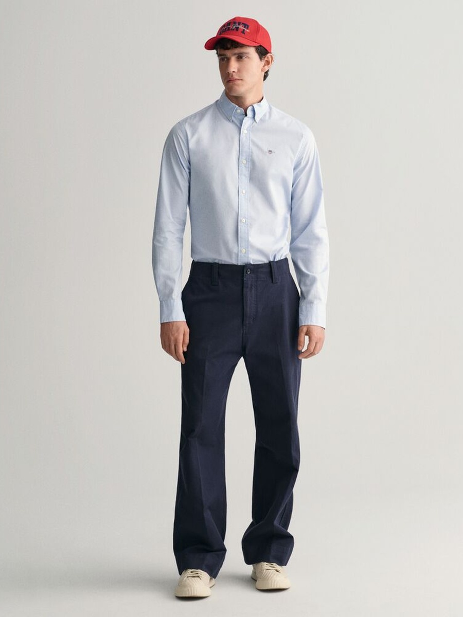 Men Slim Poplin Shirt