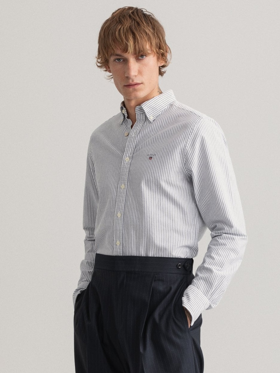 Men Slim Banker Oxford Shirt