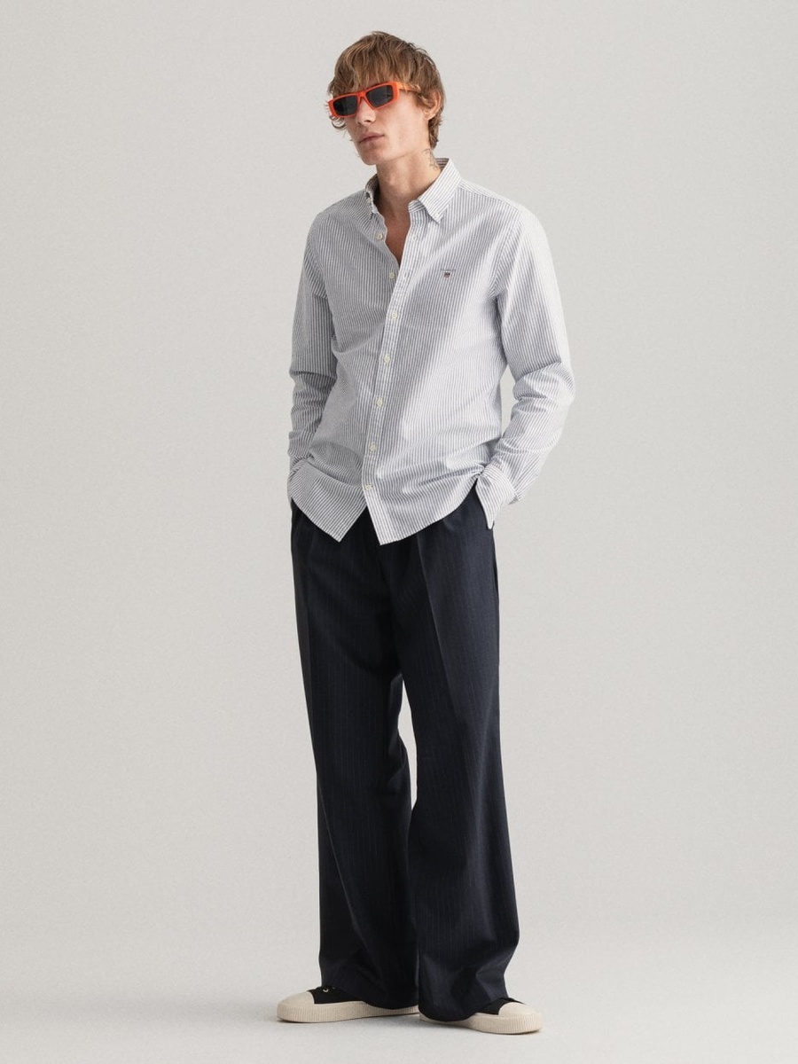 Men Slim Banker Oxford Shirt