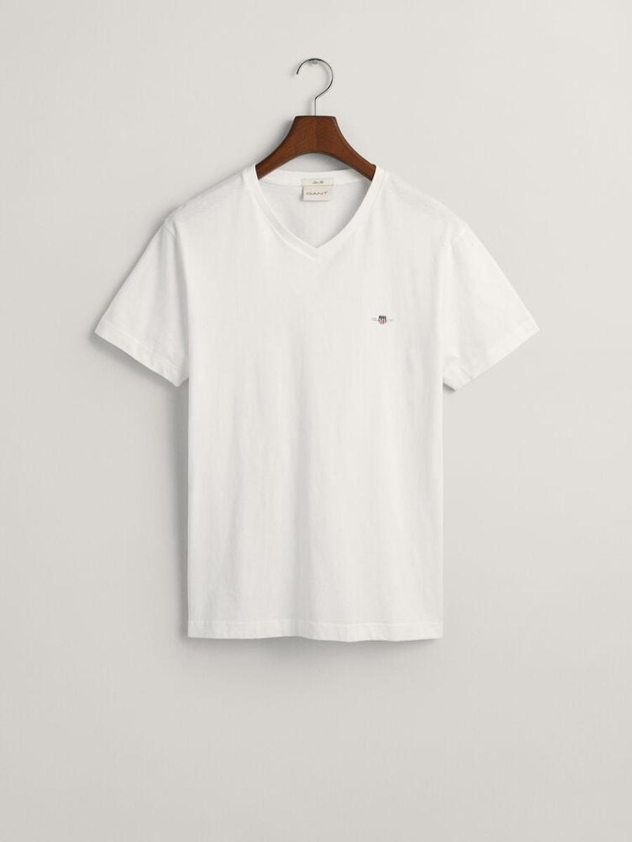 Men Slim V Neck Shield T-Shirt