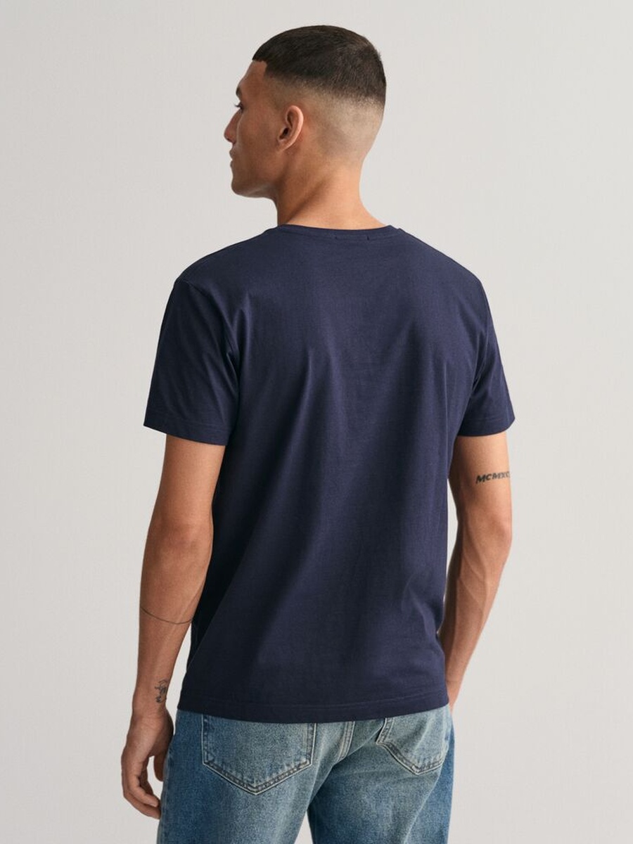 Men Slim V Neck Shield T-Shirt