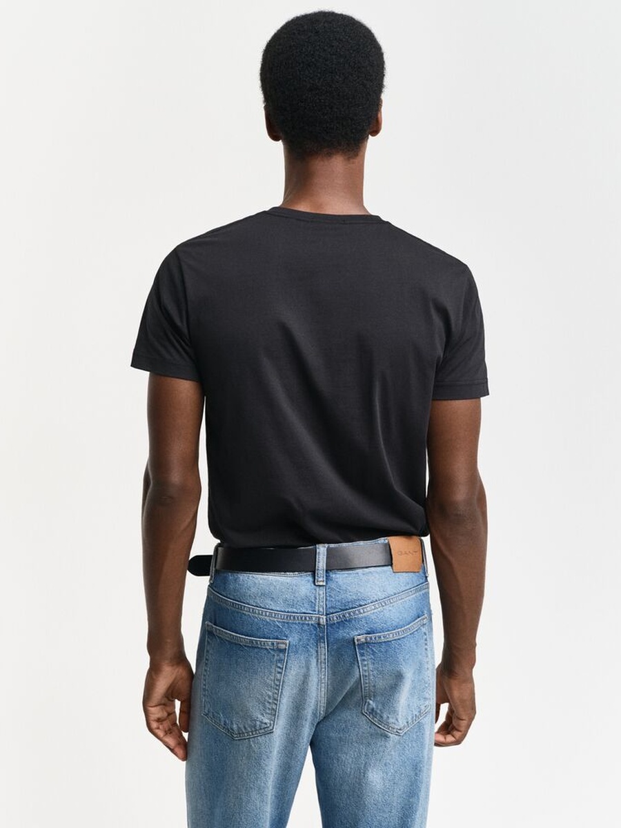 Men Slim V Neck Shield T-Shirt