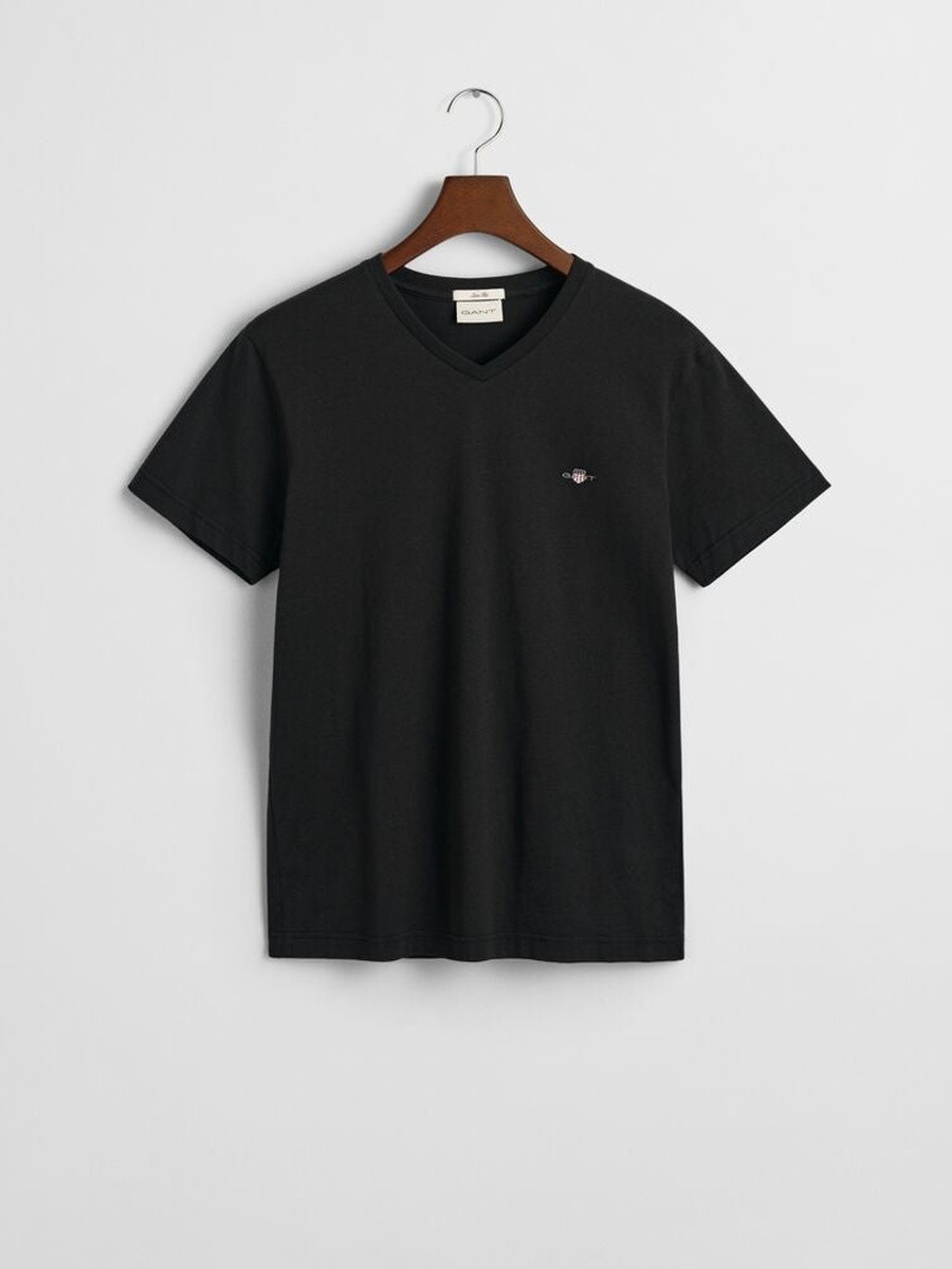 Men Slim V Neck Shield T-Shirt