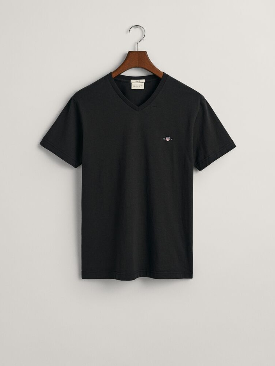 Men Slim V Neck Shield T-Shirt