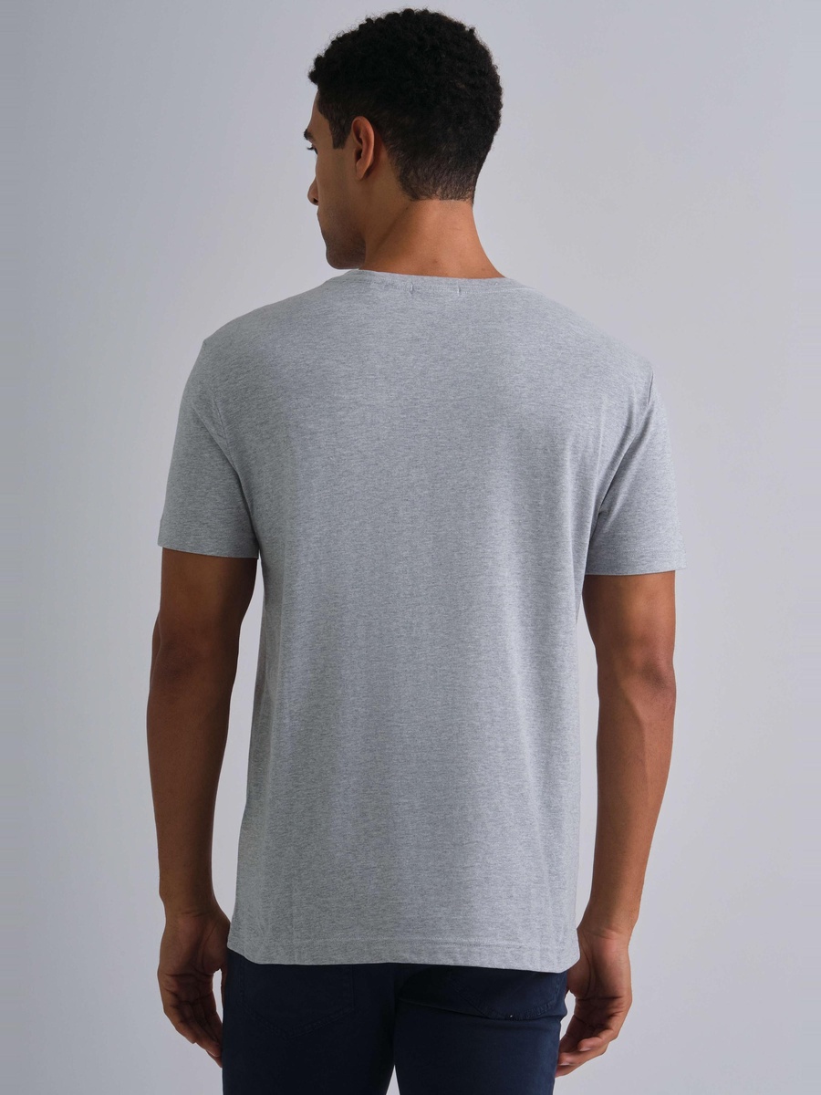 Men Slim V Neck Shield T-Shirt