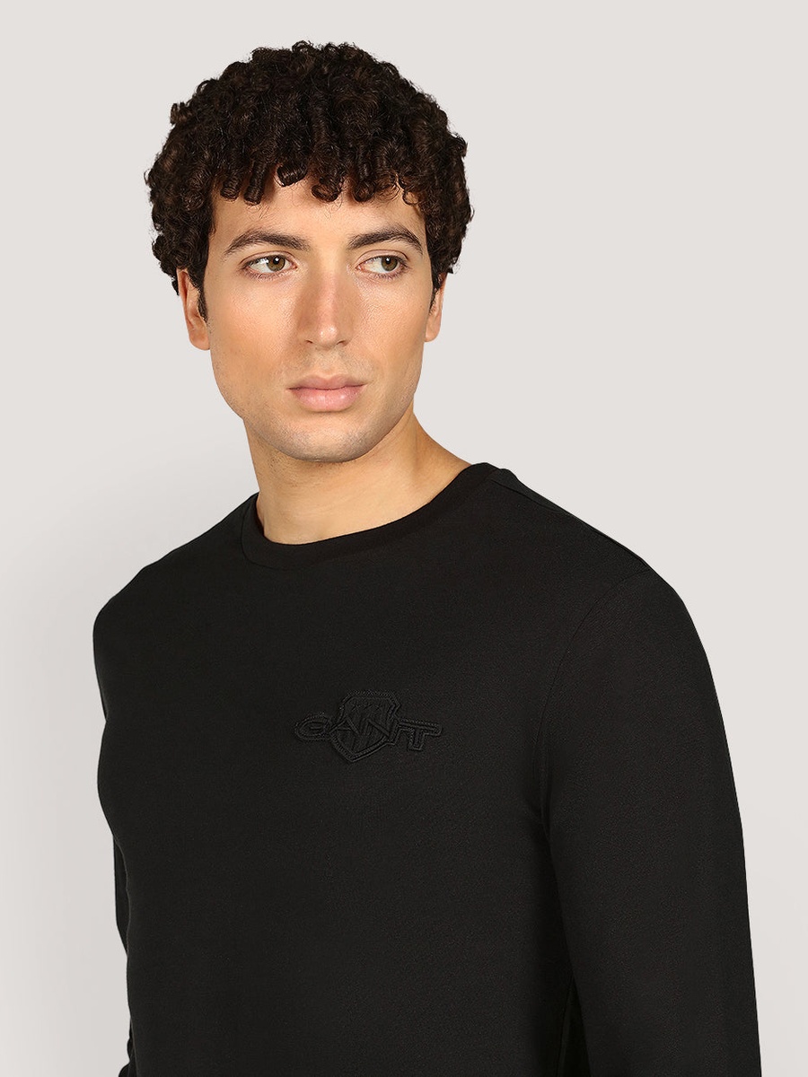 Men Tonal Shield Long T-Shirt