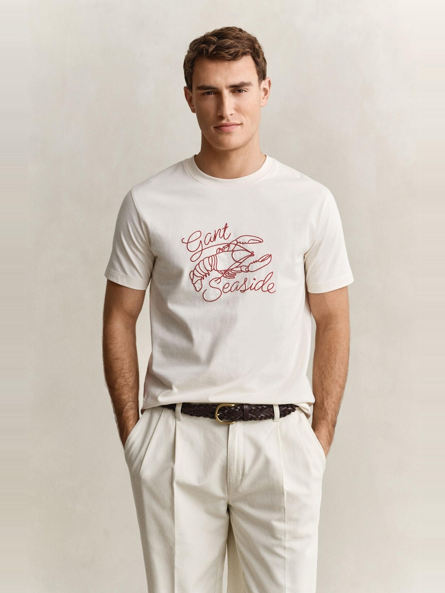 Men Embroidered Short Sleeve T-Shirt
