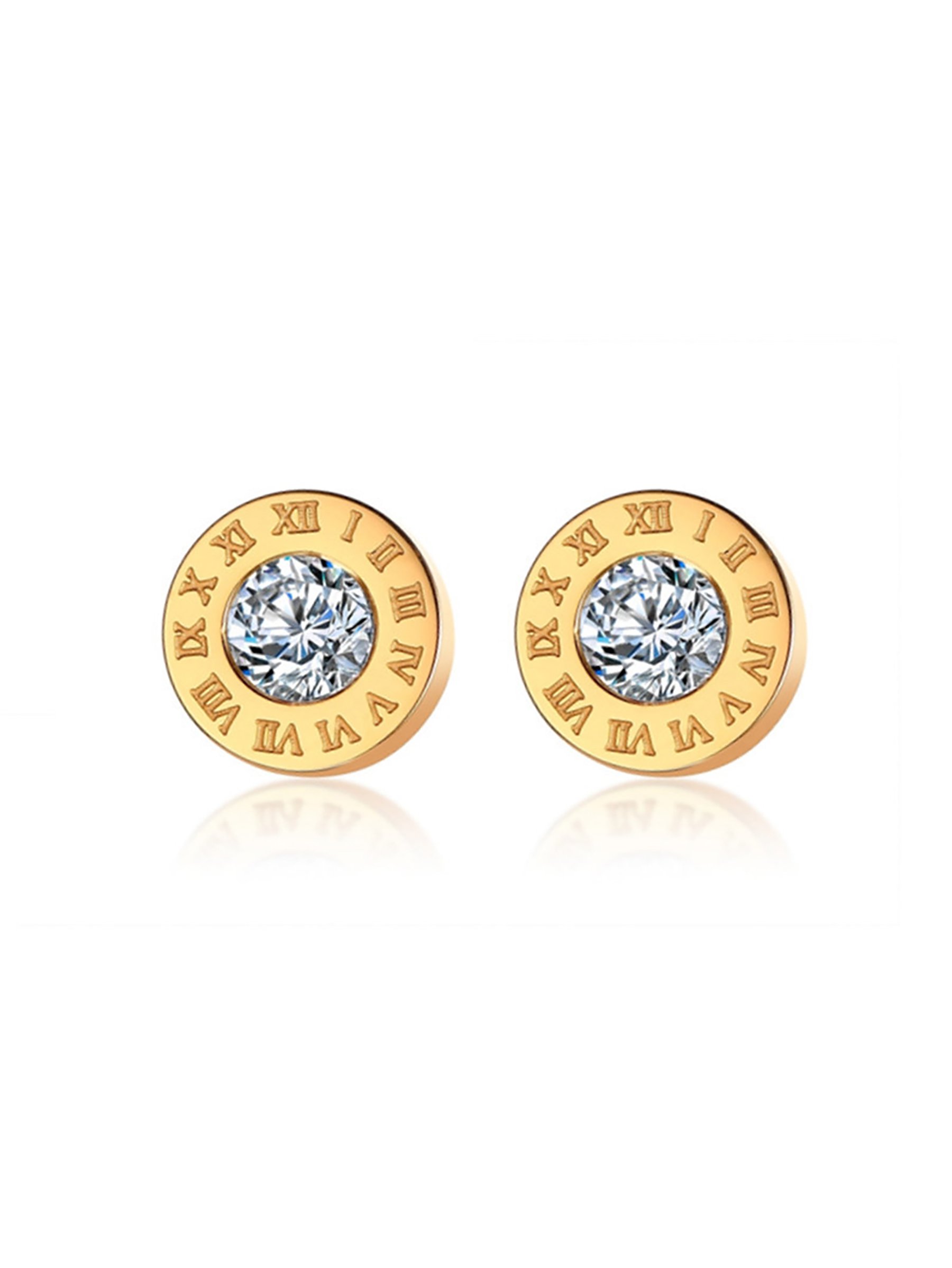 Roman Numeral Detail Stud Earrings