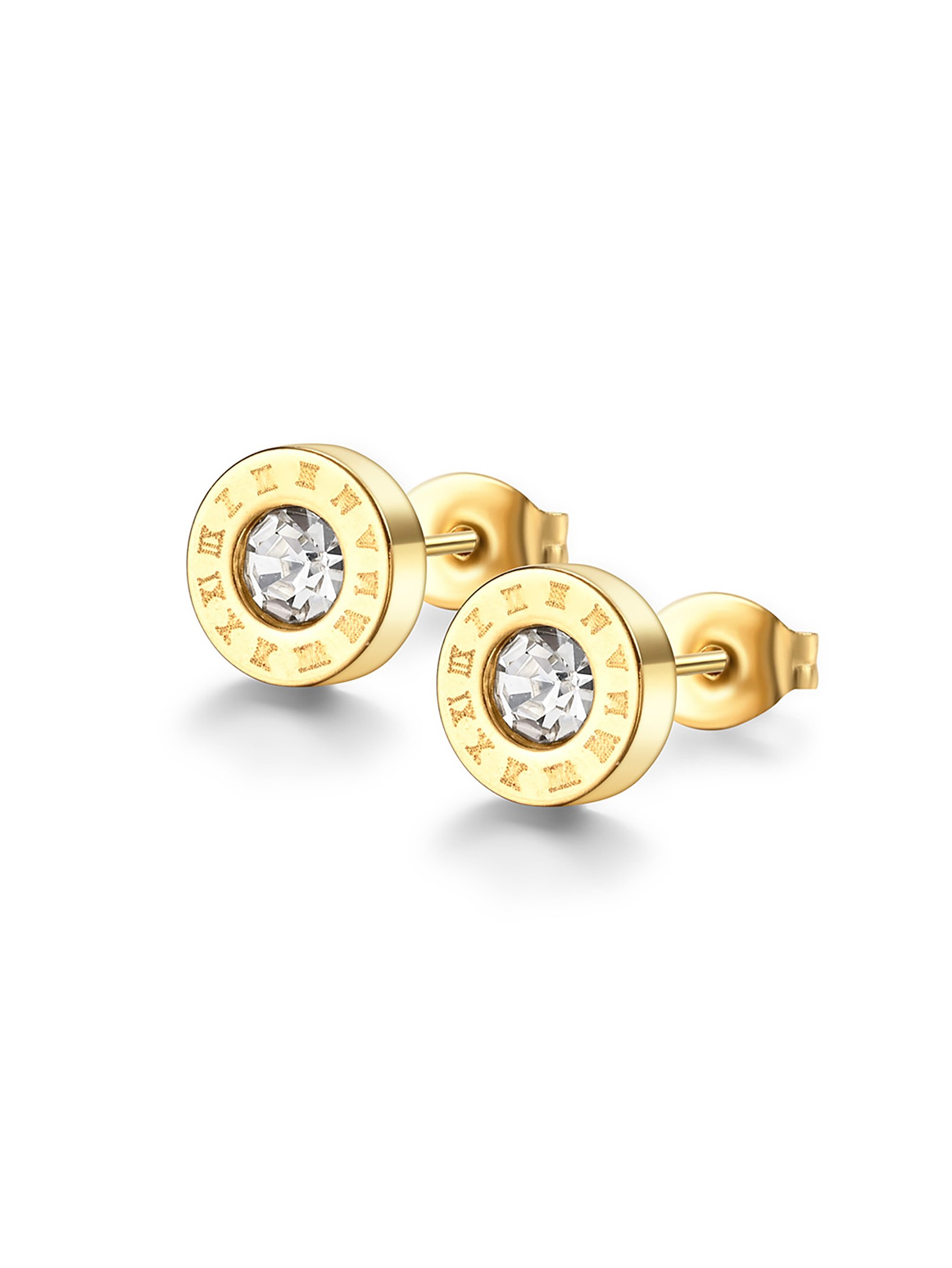 Roman Numeral Detail Stud Earrings