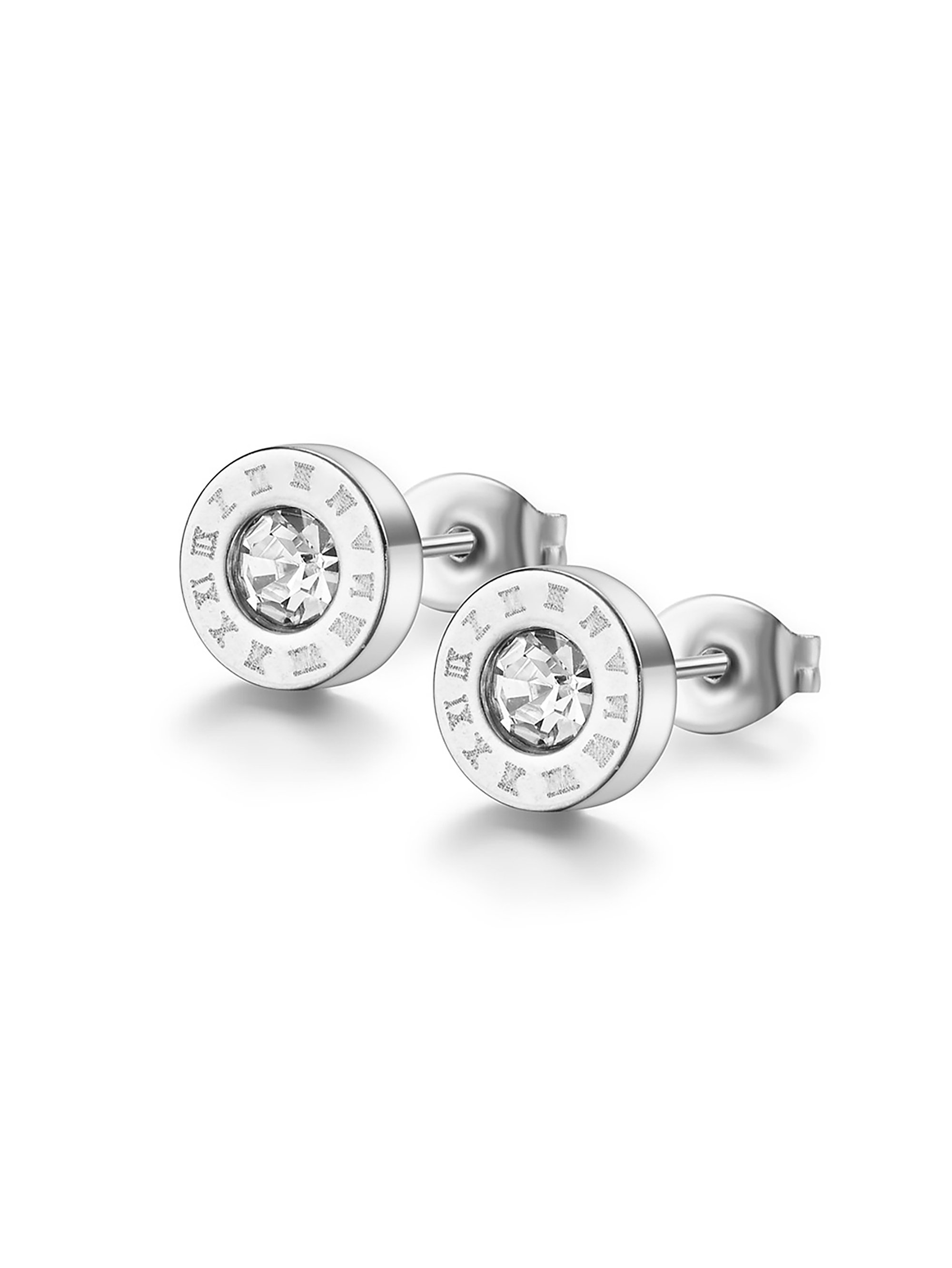 Roman Numeral Detail Stud Earrings