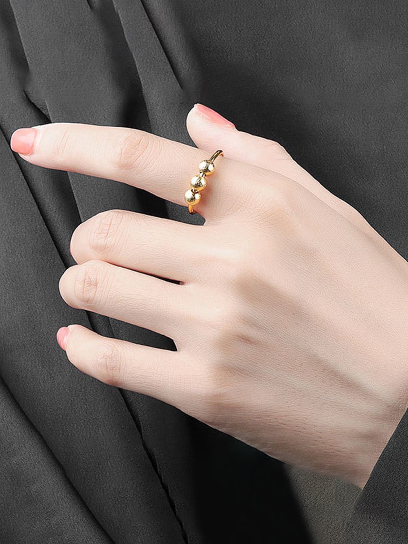 Gold Bead Spinner Ring