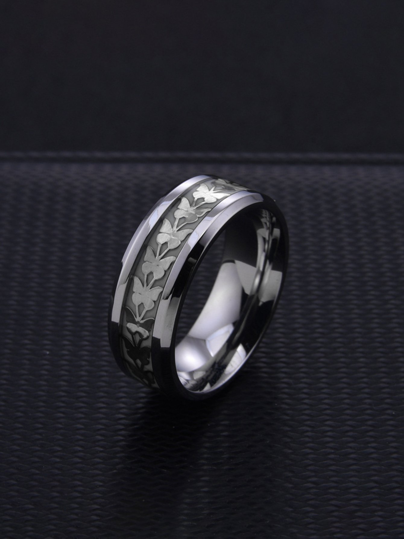Luminous Butterfly Band Ring