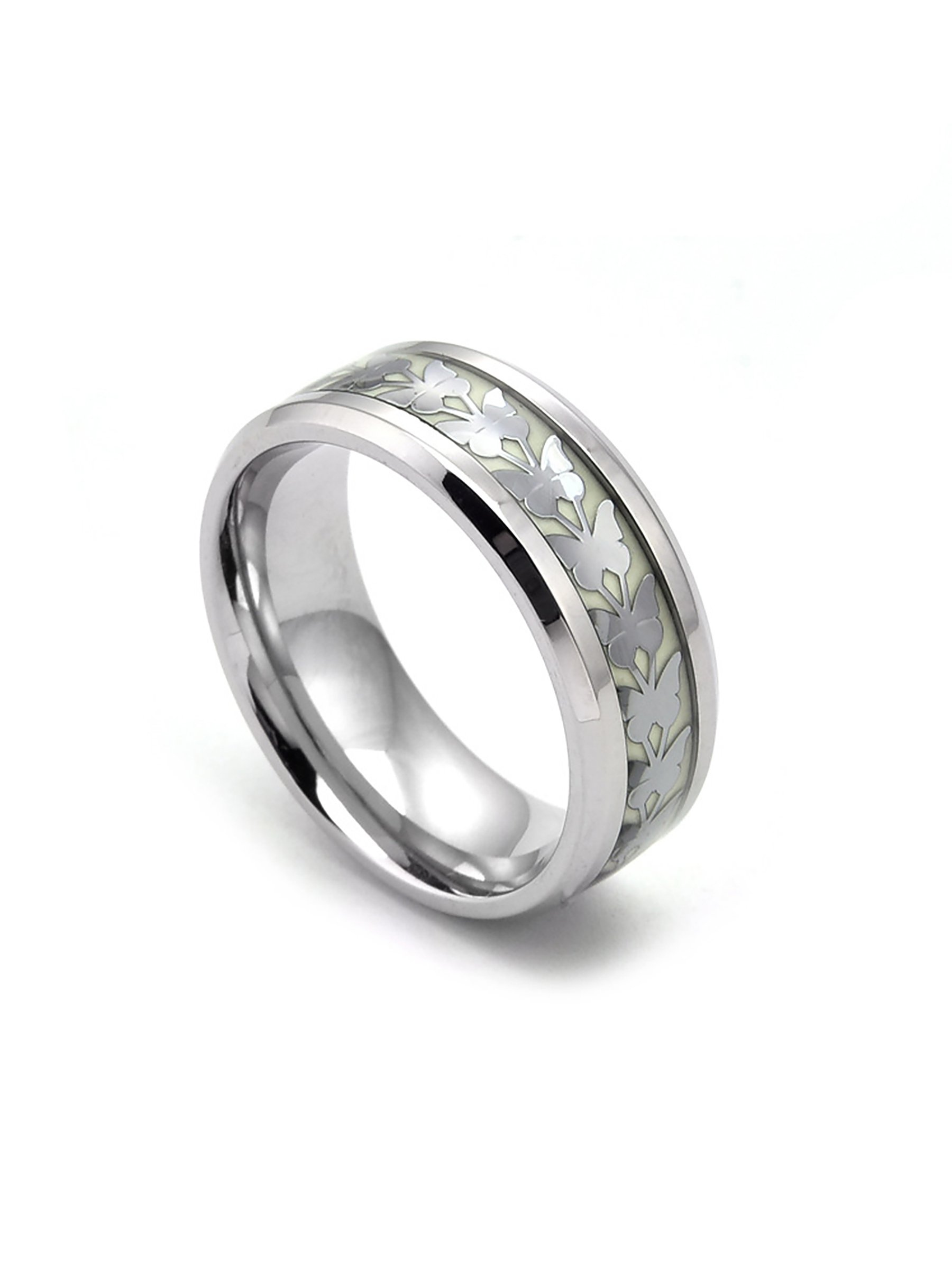 Luminous Butterfly Band Ring