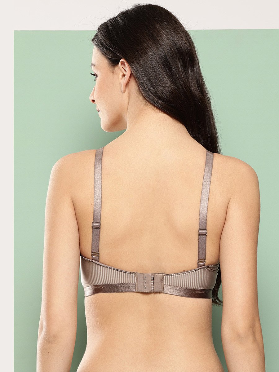 Brown Lightly Padded Non Wired T-Shirt Bra