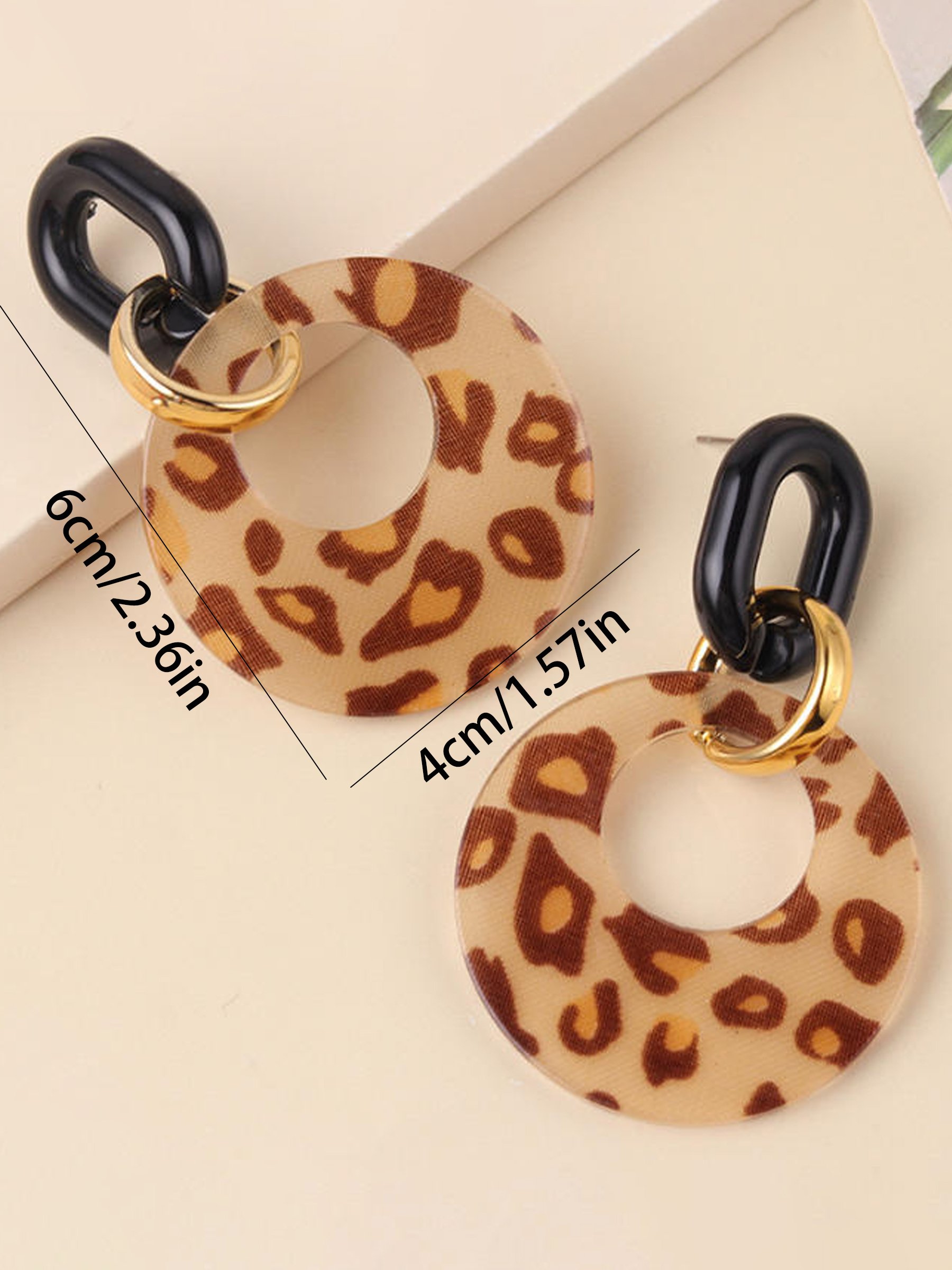 Leopard Print Dangle Earrings