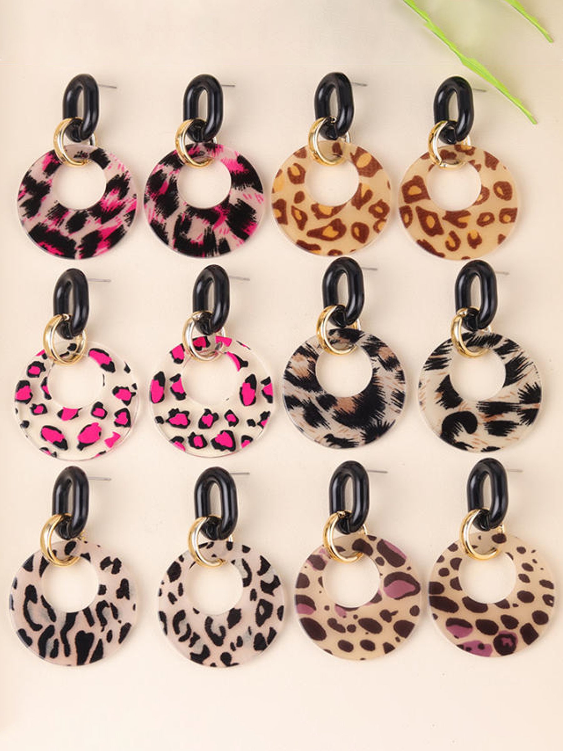 Leopard Print Dangle Earrings