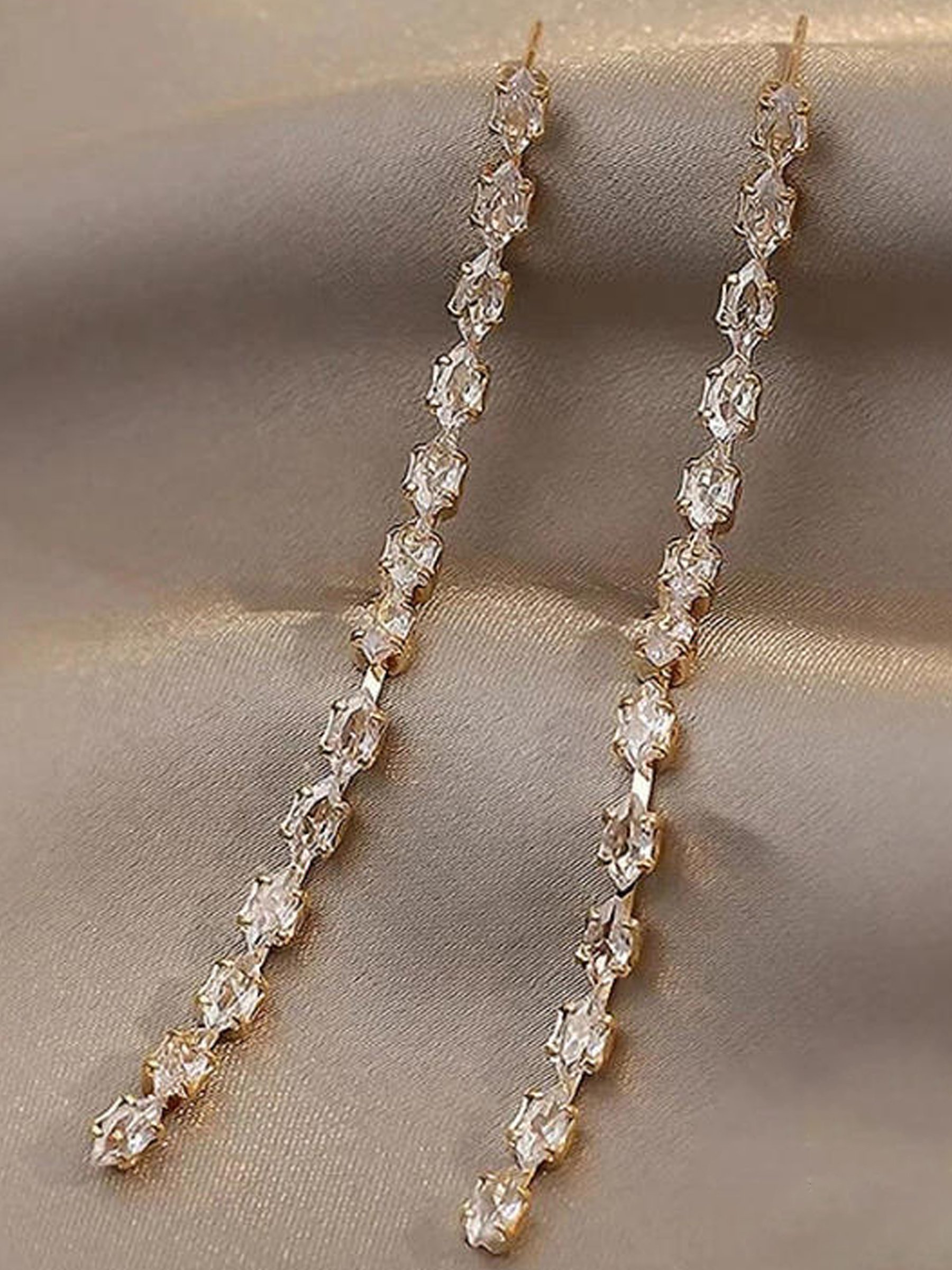 Embellished Long Dangle Earrings