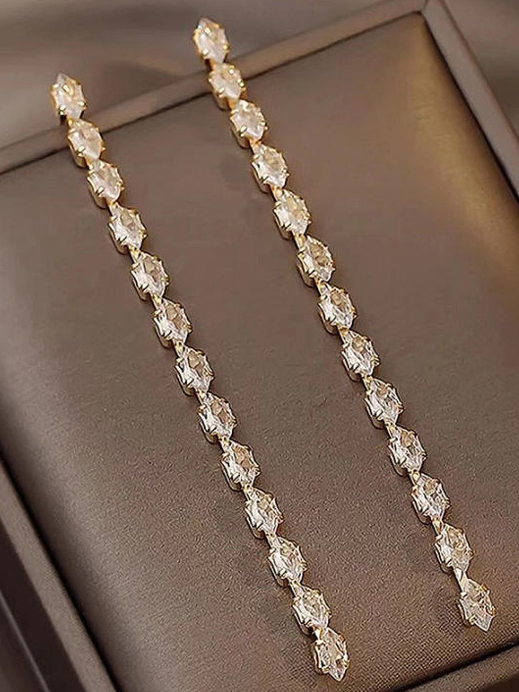 Embellished Long Dangle Earrings
