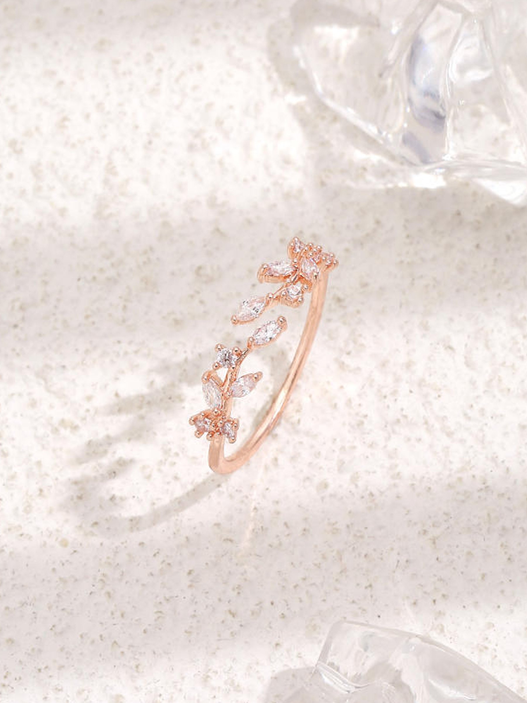 Gemstone Leaf Ring