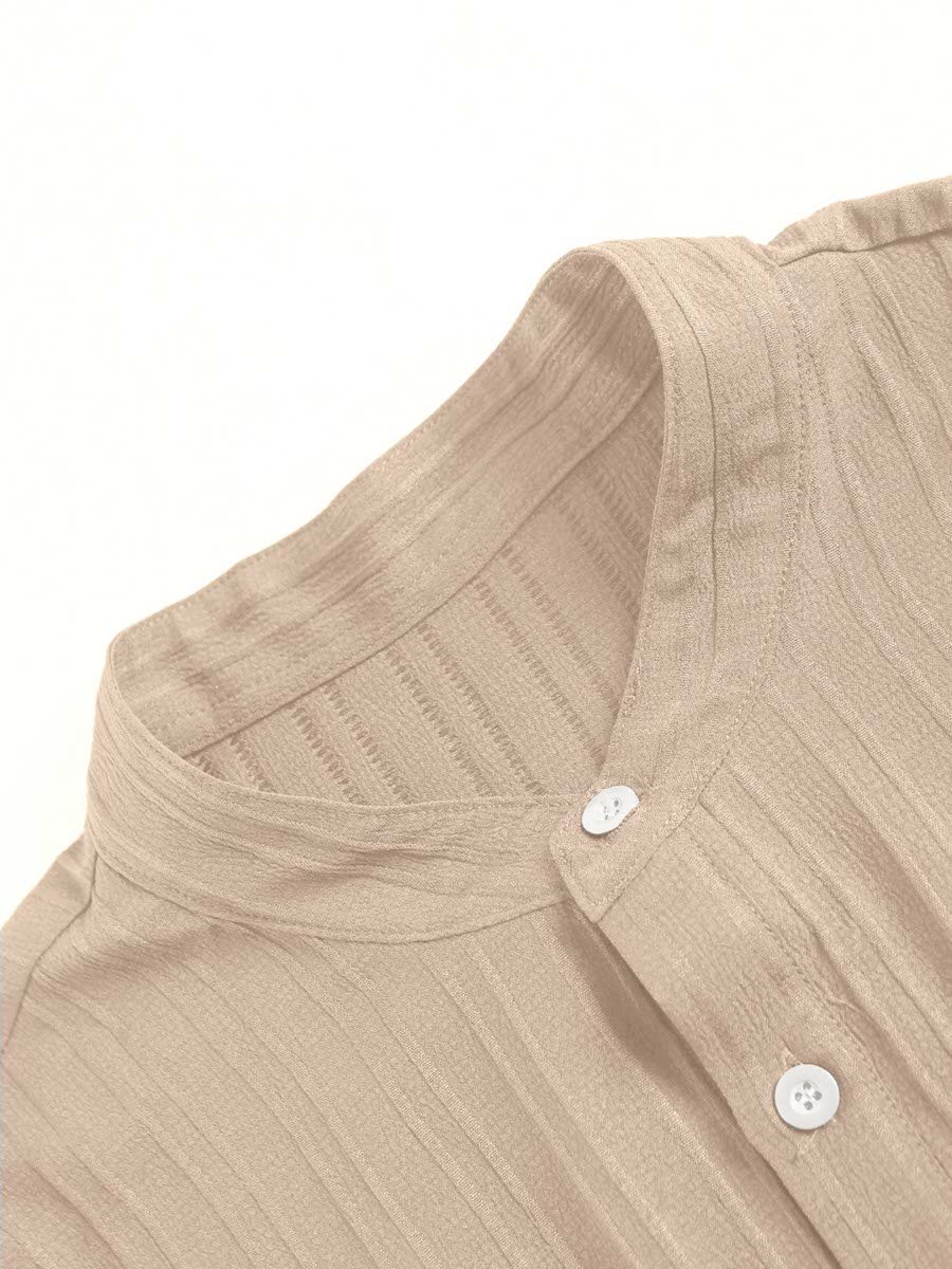 Beige Patchwork Ribbed Top and Shorts Co-Ord Set