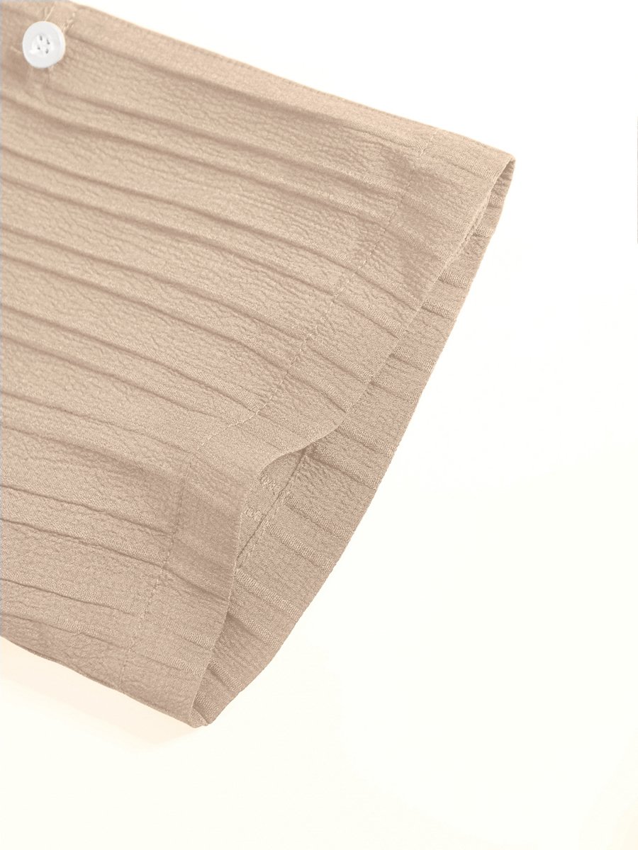 Beige Patchwork Ribbed Top and Shorts Co-Ord Set
