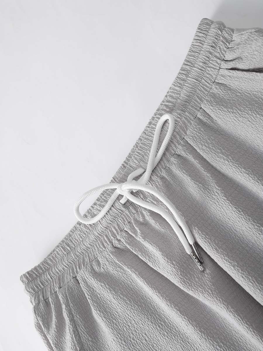 Grey Solid Pocket Detail Shirt and Trousers Co-Ord Set