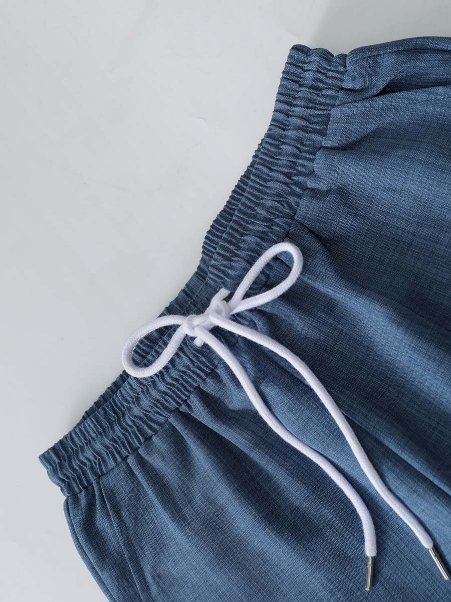 Blue Solid Pocket Detail Shirt and Trousers Co-Ord Set