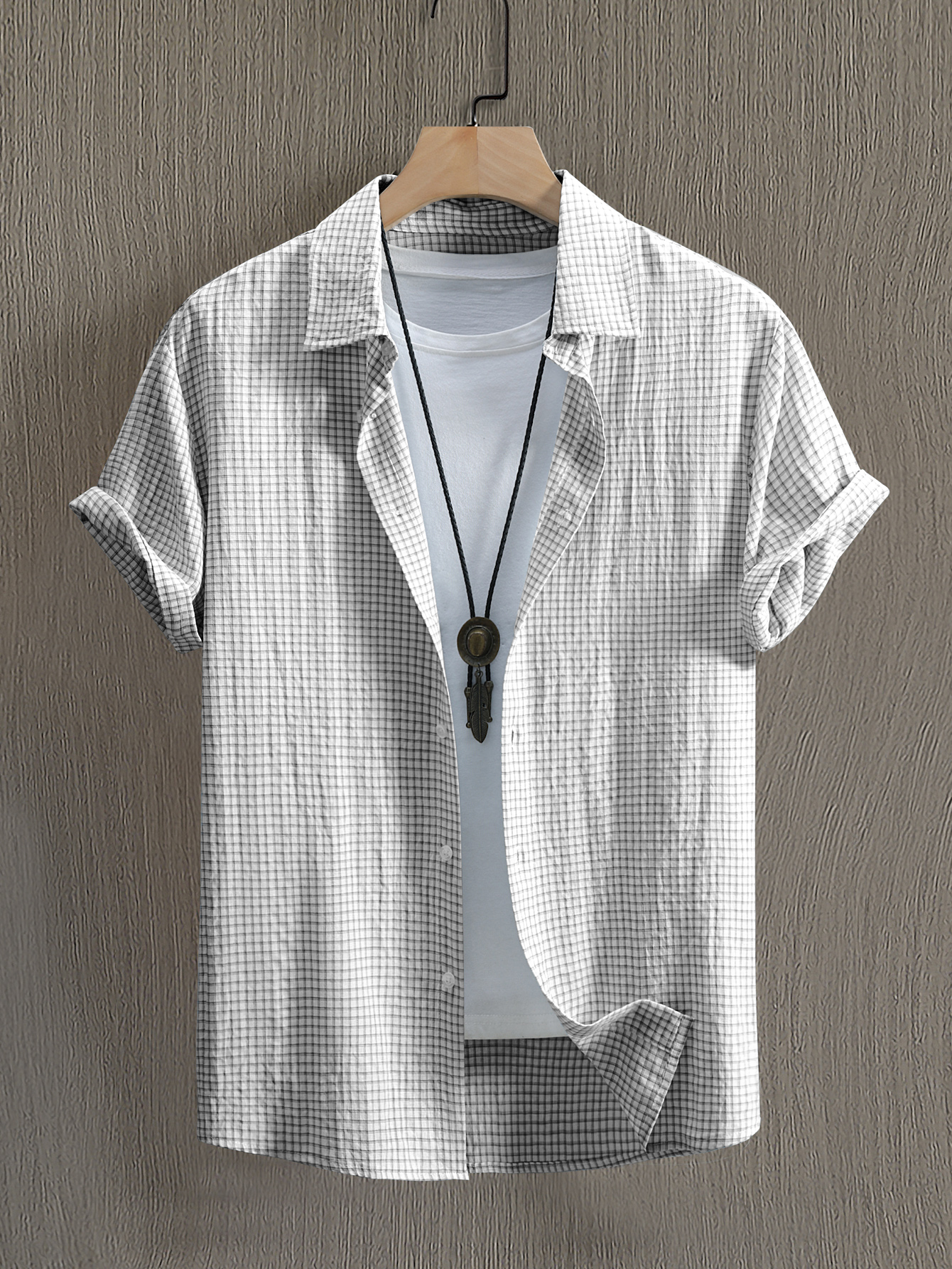 Men Plus Size Plaid Casual Shirt
