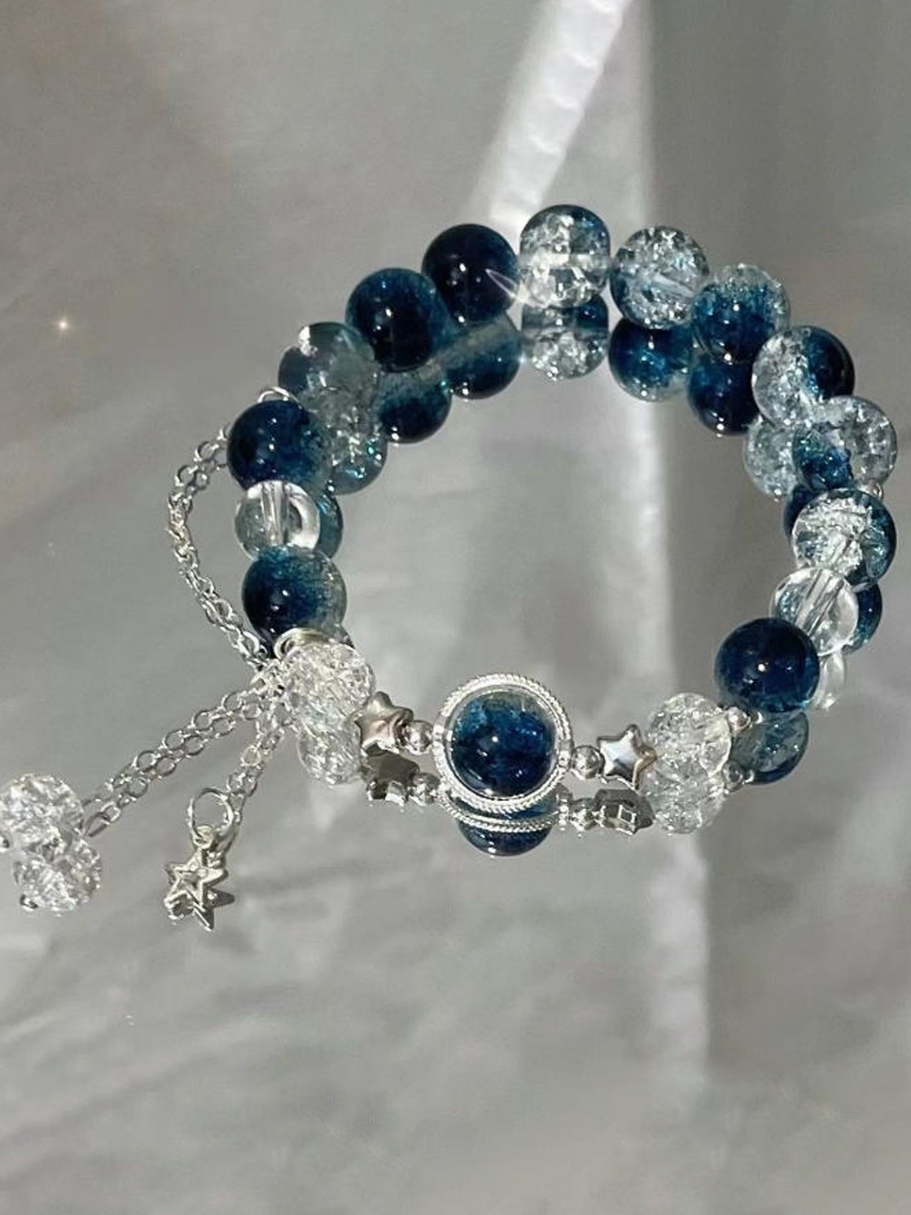 Celestial Blue Beaded Bracelet